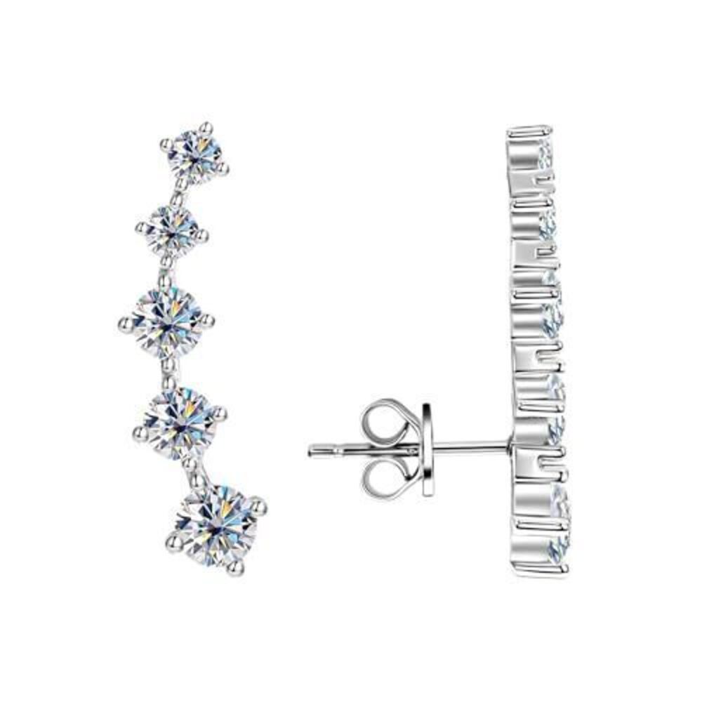 5861 Statement Dangle Earrings , 18K White Gold Filled Imitation Diamond